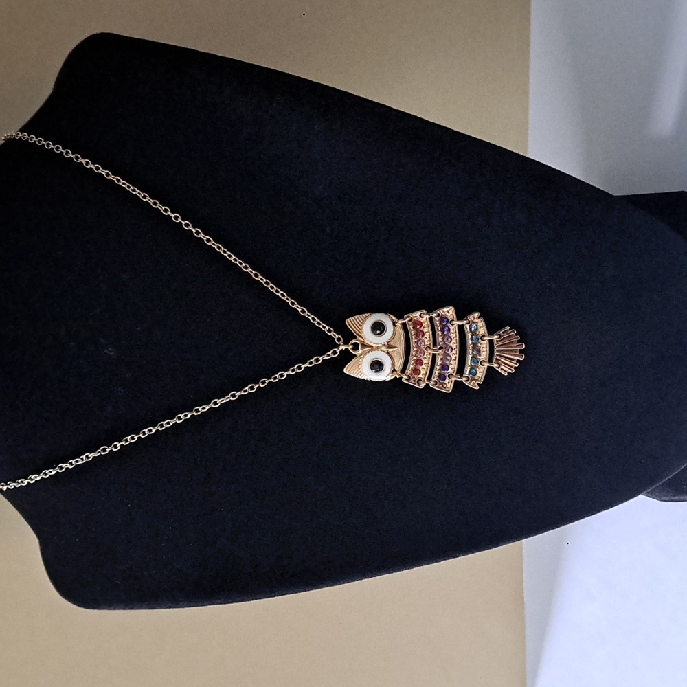 Claire's Goldtone Owl Pendant Necklace
